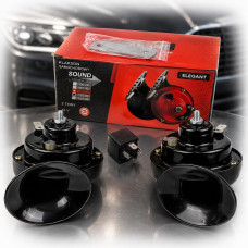 Автомобільний сигнал Elegant 12V равлик двоконтактний Чорні 2 шт (EL 100 740)