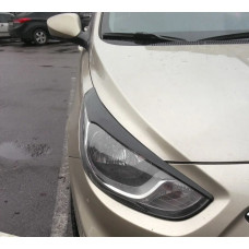 Вії фар Fly для Hyundai Accent 10-14 Чорні 2 шт