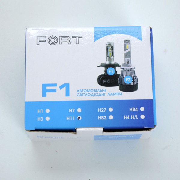 LED лампи автомобільні FORT F1 H11/H8 радіатор 4000Lm/CSP Chip/28W/5000K/IP65/12-16V 2шт