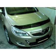 Дефлектор капоту мухобійка для OPEL Astra 2010-, хб, темний, довгий