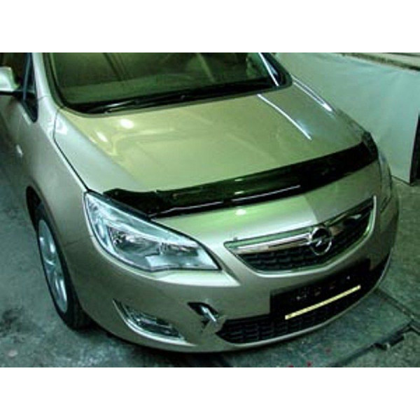 Дефлектор капоту мухобійка для OPEL Astra 2010-, хб, темний, довгий