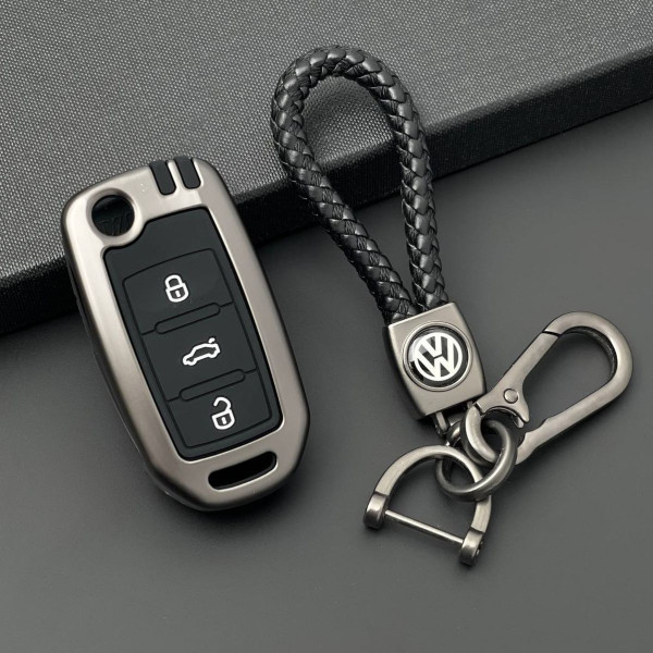 Чехол для автоключей Volkswagen С Брелоком Темный хром Оригинал (YT0002)