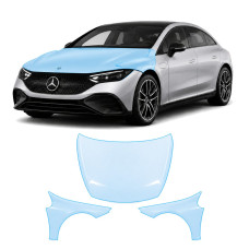 Антигравийная защитная бронепленка по лекалам для Mercedes-Benz EQE 2022- капот и передние крылья