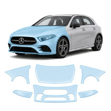 Антигравійна захисна бронеплівка за лекалами для Mercedes-Benz A-Class W177 2018-2022 - передня частина авто (капот бампер крила))
