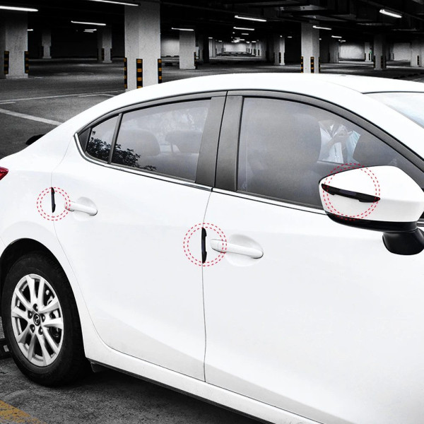 Защитные противоударные полосы Alfa Romeo 15х147 мм Резина (наклейки) Черные 4 шт на скотче (Завод)