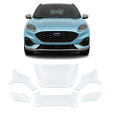 Антигравийная защитная бронепленка по лекалам для Ford Kuga III 2019- передняя часть авто (капот бампер фары крылья)