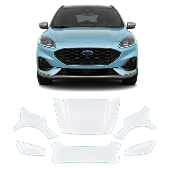 Антигравійна захисна бронеплівка за лекалами для Ford Kuga III 2019- передня частина авто (капот бампер крила))