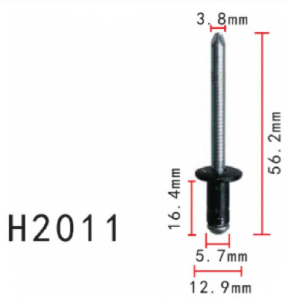 Заклепки металлическая Toyota, Mitsubishi (9026906017, 90269A0005, MR328796) (H2011)