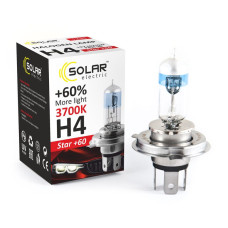Автолампа галогенная Solar Starlight + 60% / H4 / 60/55W / 12V / 1 шт (1234)