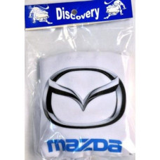 Чохли для підголівників Mazda Універсальні Білі Кольоровий логотип 2 шт