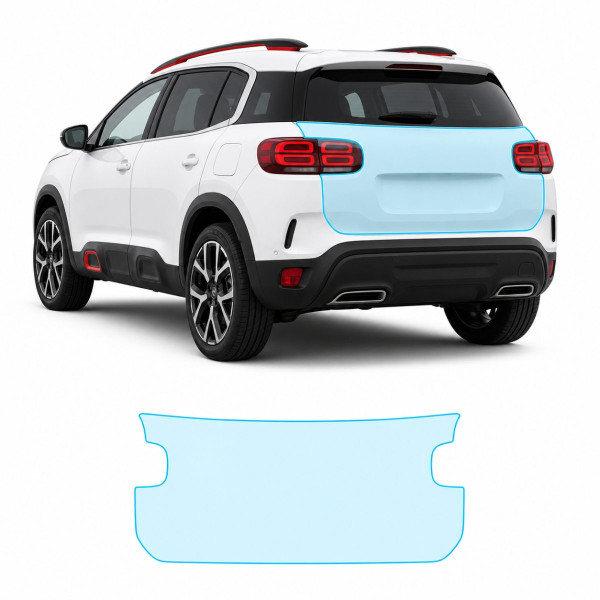 Антигравийная защитная бронепленка по лекалам для Citroen C5 Aircross I 2017-2021 - зона крышки багажника