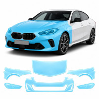 Антигравийная защитная бронепленка по лекалам для BMW 2 Series Gran Coupe F74 2025- передняя часть авто (капот бампер фары крылья)