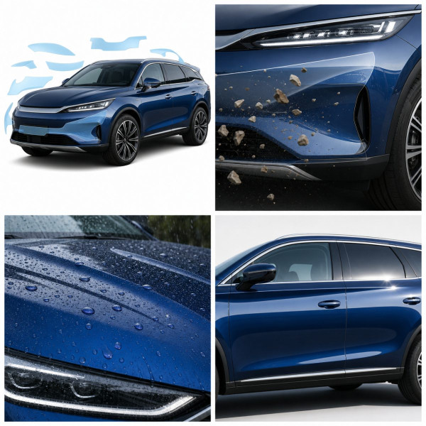 Антигравийная защитная бронепленка по лекалам для BYD Tang III 2023- задний бампер