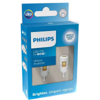 Світлодіод 12V Т10 Philips LED White Ultinon Pro6000 12В W5W (11961CU60X2) 2 шт