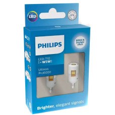 Світлодіод 12V Т10 Philips LED White Ultinon Pro6000 12В W5W (11961CU60X2) 2 шт