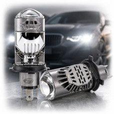 LED лампи автомобільні H4 12V 80/100w 9000/11000Lm 6000K 3570 Chips (Лінзовані D35 мм З Оманкою Canbus) M01J
