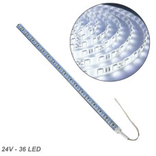 Лента диодная алюминий 24V - 50 см - 1А 36LED - в силиконе эффект сплошной ленты Белый свет (5630)