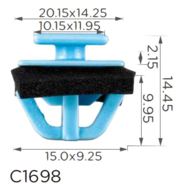 Кліпса кріплення молдингу Hyundai Kia Honda (8771902500 877583E000 877593E000) C1698