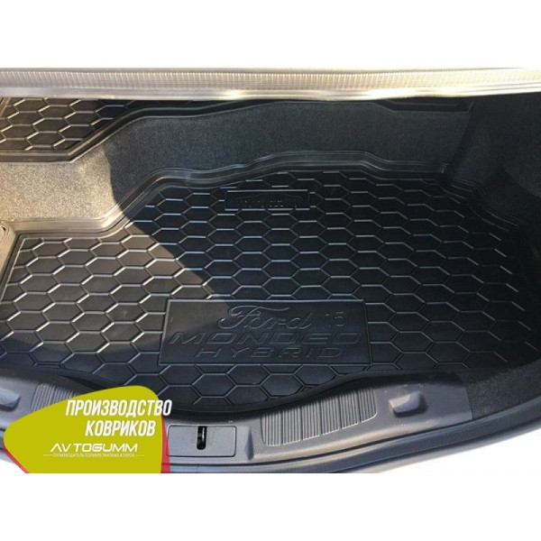 Автомобільний килимок в багажник Ford Mondeo 5 / Fusion 2015 - hybrid / Гумовий (Avto-Gumm)