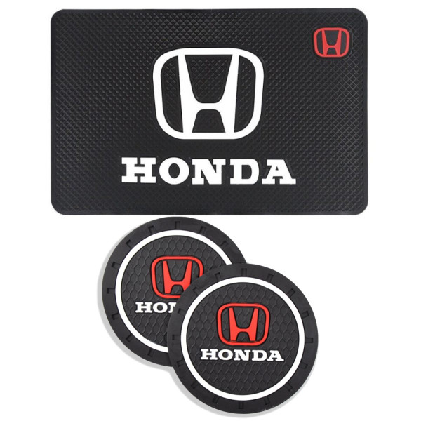 Набір антиковзних килимків для торпеди та підсклянника Honda 3 шт 
