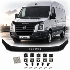 Дефлектор капоту мухобійка для Volkswagen Crafter 2006-2013 Евро Крепление (Vip Tuning) VW09