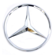Эмблема для Mercedes 85 мм Пластиковая 3 пукли Изогнутая (A 639 758 0058 7F24)