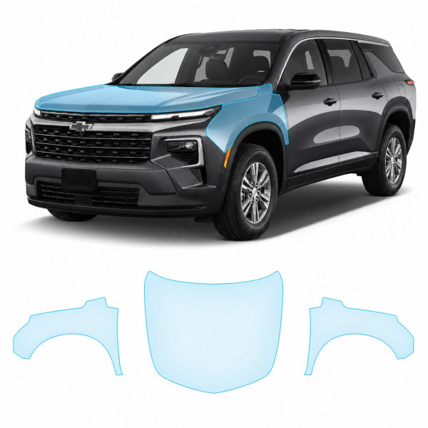 Антигравійна захисна бронеплівка за лекалами для Chevrolet Traverse III 2023- капот і передні крила