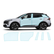 Антигравийная защитная бронепленка по лекалам для Kia Sportage NQ5 facelift 2025 - зоны дверей и стойки окон