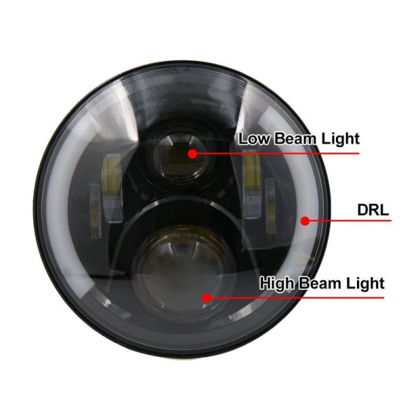 Дополнительная LED фара 60 W 10-30V Bi-Led DRL фары 7 дюймов ДХО Ангельские глазки 1 шт (3583)