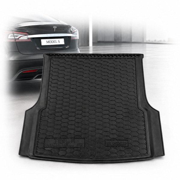 Автомобільний килимок в багажник Tesla Model S 2012- / Гумовий (Avto-Gumm)
