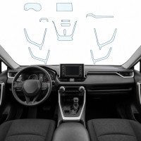 Набір Плівок захисних для салону Toyota RAV4 V (XA50) 2018-2025 TPH (Кансолі Дисплея Ручок) Тип 2