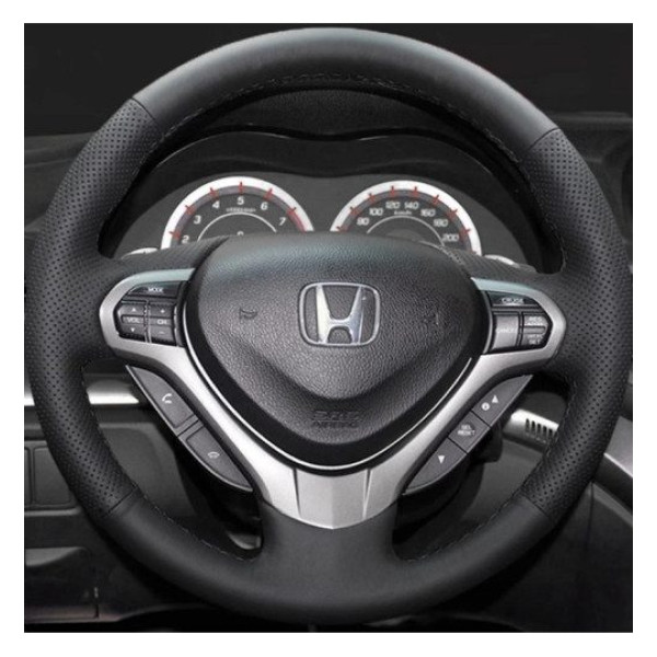 Чехол Оплетка Руля для Honda Accord 2008-2012 Кожа (Модельная Выкройка) №19