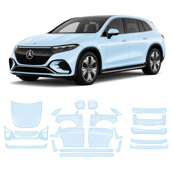 Антигравийная защитная бронепленка по лекалам для Mercedes-Benz EQS SUV X296 2022- полный кузов