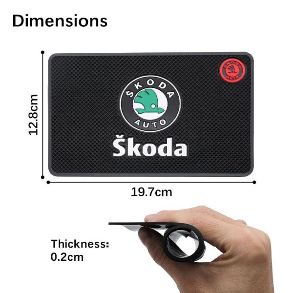 Антискользящий коврик торпеды с логотипом Skoda