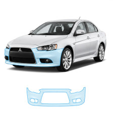 Антигравійна захисна бронеплівка за лекалами для Mitsubishi Lancer X facelift 2011-2017 - передній бампер