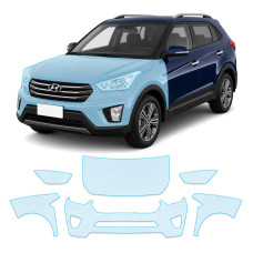 Антигравійна захисна бронеплівка за лекалами для Hyundai Creta I 2015-2017 - передня частина авто (капот бампер крила))
