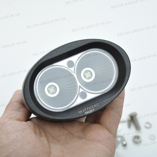 Додаткова LED фара 20W (10W*2) 10-30V 98x74x66 mm Ближній (54 20W) Чорний 1 шт