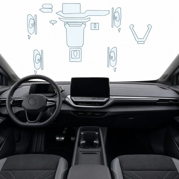 Набор Пленок защитных для салона Volkswagen ID.4 2020- TPH (Кансоли Дисплея Ручек)