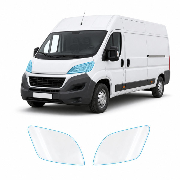 Антигравийная защитная бронепленка по лекалам для Fiat Ducato III 2006- оптика (фары и ПТФ)