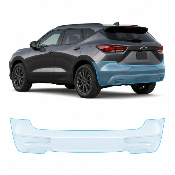 Антигравийная защитная бронепленка по лекалам для Chevrolet Blazer III facelift 2023-2025 - задний бампер