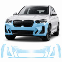 Антигравийная защитная бронепленка по лекалам для BMW iX3 G08 2020-2025 - передний бампер