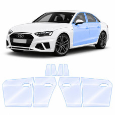 Антигравийная защитная бронепленка по лекалам для Audi A4 B9 facelift 2020-2025 - зоны дверей и стойки окон