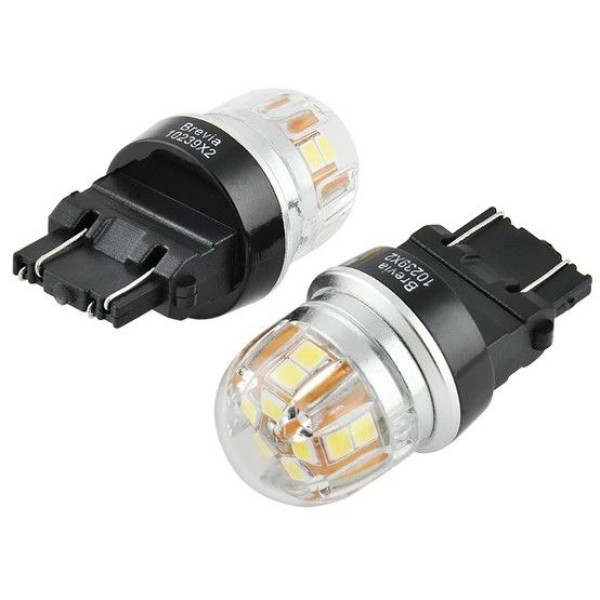 LED автолампа Brevia Spower 12/24V P27/7W 6x2835SMD 330Lm 6000K CANbus W2,5x16d 2 шт (10239X2)