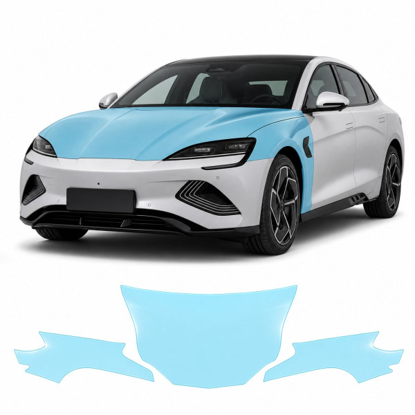 Антигравийная защитная бронепленка по лекалам для BYD Seal I facelift 2025- капот и передние крылья