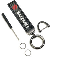 Стильный Брелок Suzuki ремешком на ключи с Карабином Темный хром №3