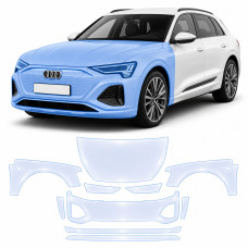 Антигравійна захисна бронеплівка за лекалами для Audi Q8 e-tron GE facelift 2023-2025 - передня частина авто (капот бампер крила))