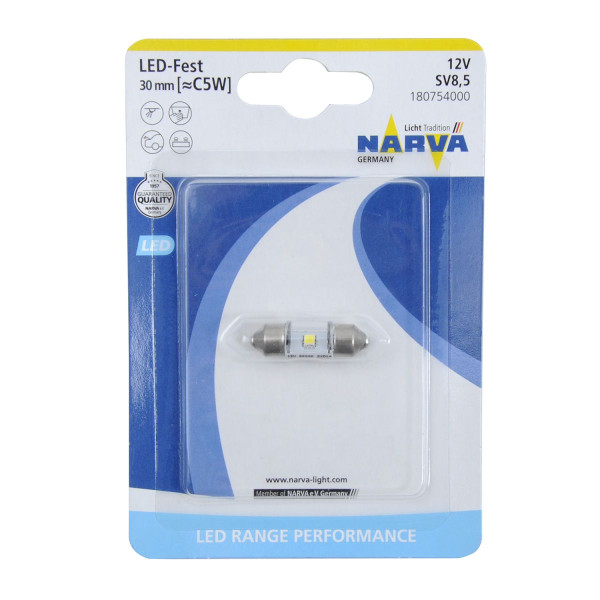 Светодиод 12V 30mm T11 1SMD белый 1шт