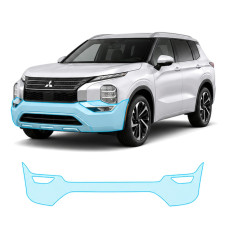 Антигравийная защитная бронепленка по лекалам для Mitsubishi Outlander IV 2021- передний бампер