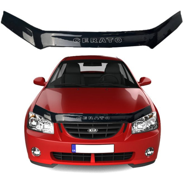 Дефлектор капоту мухобійка Kia Cerato 2004-2008 Voron Glass