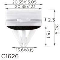 Кліпса кріплення молдингу порогу FORD OPEL GM CHEVROLET (W715201S300 W715201-S300 15265) C1626